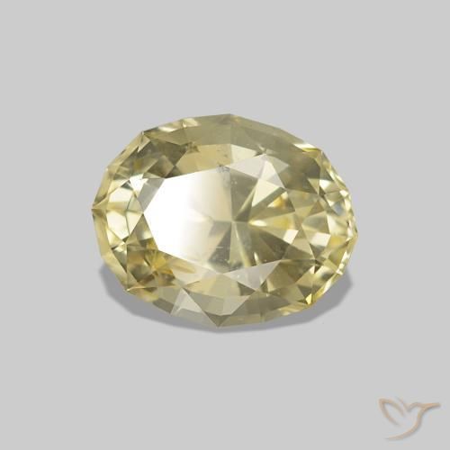 Safira Luz amarela Natural 1.40ct, oval, VS
