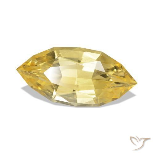 Safira amarelo médio Natural 1.37ct, Marquesa, VS