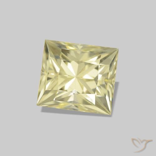 Safira Luz amarela Natural 1.28ct, baguete, VVS-VS