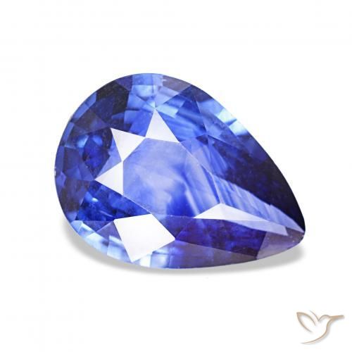 Safira Azul Centáurea Claro Natural 2.23ct, Formato de pêra, VVS-VS