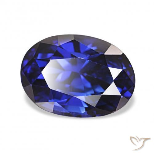 Safira azul real Natural 2.14ct, oval, VVS