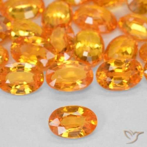 Pedras preciosas de Safira Laranja brilhante natural de 10.13 ct, oval, VVS-VS