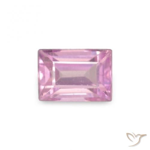 Safira rosa natural 0,11ct, baguete, VVS-VS