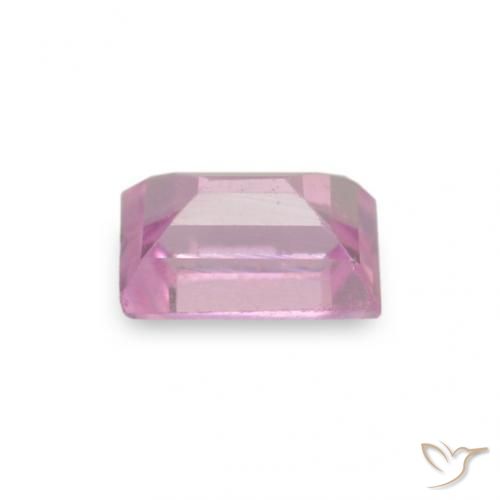 Safira rosa natural 0,11ct, baguete, VVS-VS
