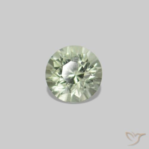 Pedras preciosas de Safira Verde acinzentado natural de 2.24 ct, Redondo, VS