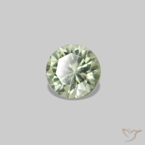 Pedras preciosas de Safira Verde muito claro natural de 2.27 ct, Corte Redondo, VS