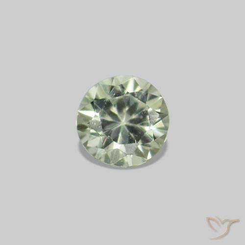 Pedras preciosas de Safira Verde muito claro natural de 2.27 ct, Corte Redondo, VS