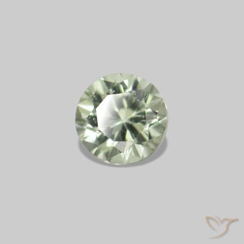 Pedras preciosas de Safira Verde muito claro natural de 2.27 ct, Corte Redondo, VS