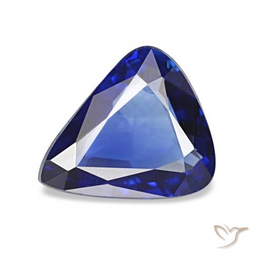 Safira azul real Natural 1.15ct, Formato de pêra, VVS-VS