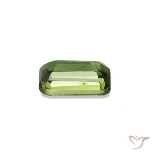 Safira verde natural 0,38ct, corte esmeralda, VS