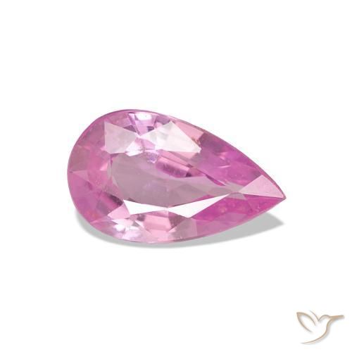 Safira rosa médio Natural 0.80ct, Formato de pêra, VS
