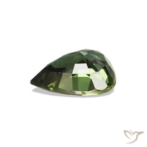 Safira Verde escuro Natural 1.48ct, Formato de pêra, VVS-VS