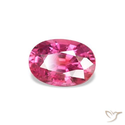 Safira rosa natural 0,58ct, corte oval, VS