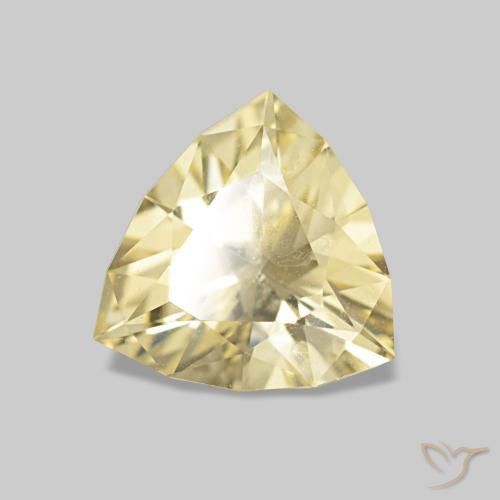 Safira amarelo natural 1,06ct, trillion, VS