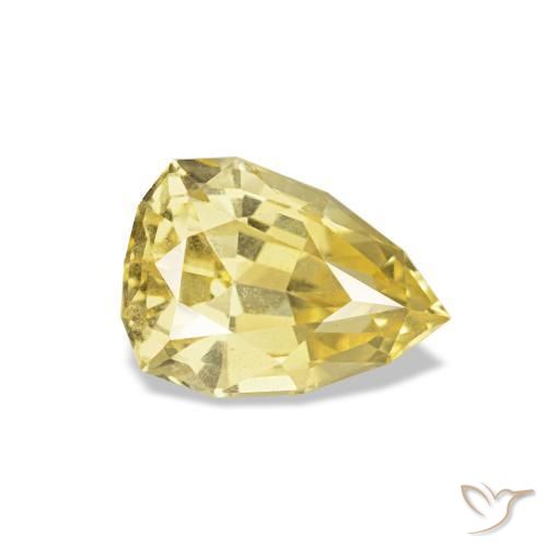 Safira Luz Dourada Natural 0.86ct, Formato de pêra, VS
