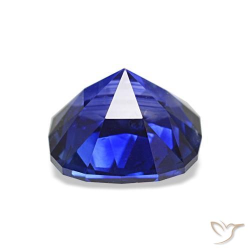 Safira azul natural 1,42ct, almofada cortada, VS