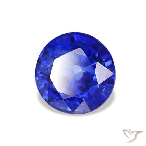 Safira Veludo Azul Natural 1.29ct, Corte Redondo, VS