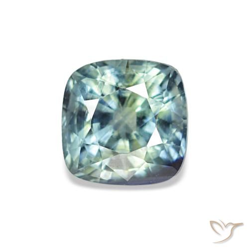 Safira azul-petróleo natural 0,67ct, almofada cortada, VS