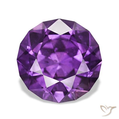 Safira violeta natural 3,81ct, corte redondo, VS