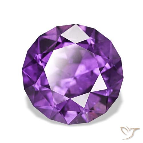 Safira violeta natural 3,81ct, corte redondo, VS