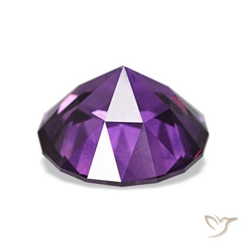 Safira violeta natural 3,81ct, corte redondo, VS