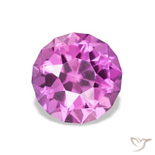 Safira roxo natural 1,46ct, corte redondo, VS