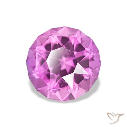 Safira roxo natural 1,46ct, corte redondo, VS