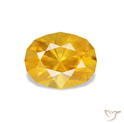 Safira dourado natural 0,92ct, corte oval, VVS