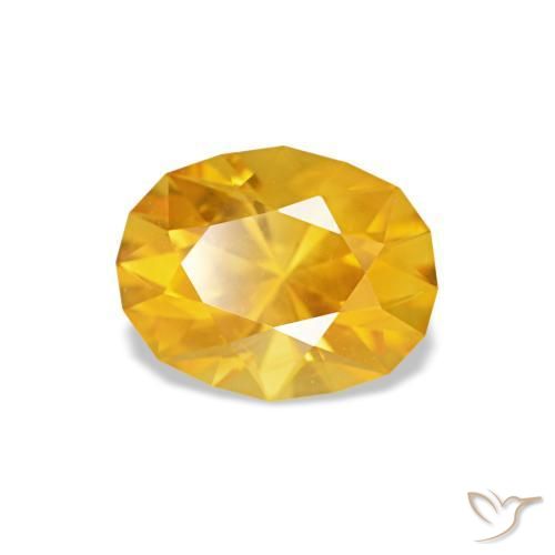 Safira dourado natural 0,92ct, corte oval, VVS