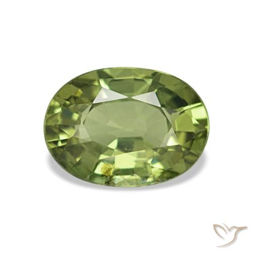 Safira verde natural 1,04ct, corte oval, VS-SI