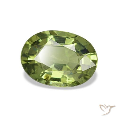 Safira verde natural 1,04ct, corte oval, VS-SI