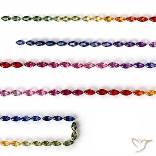 Pedras preciosas de safira multicolorido natural de 11,34 ct, marquise, VS