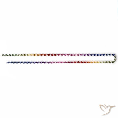 Pedras preciosas de safira multicolorido natural de 11,34 ct, marquise, VS