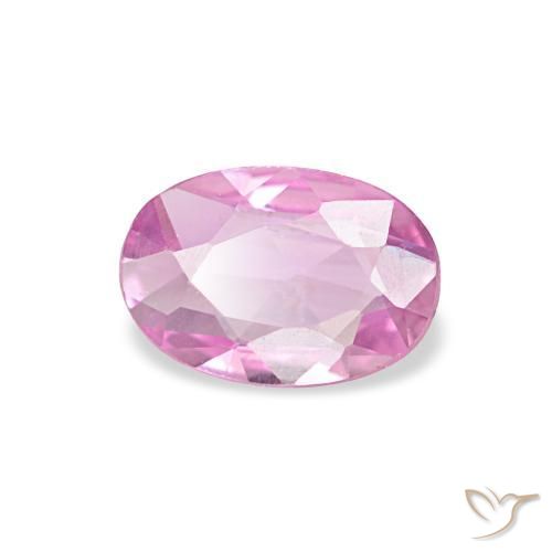 Safira rosa natural 0,40ct, corte oval, VVS