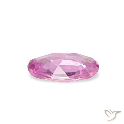 Safira rosa natural 0,40ct, corte oval, VVS