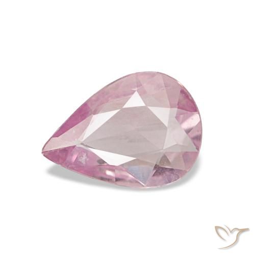 Safira rosa natural 0,45ct, formato de pêra, VS