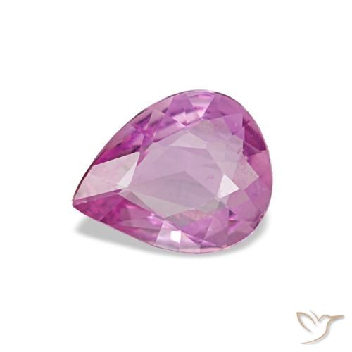 Safira roxo natural 0,46ct, formato de pêra, VS