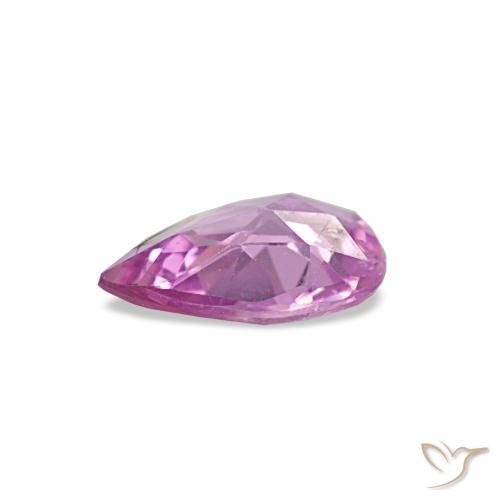 Safira roxo natural 0,46ct, formato de pêra, VS