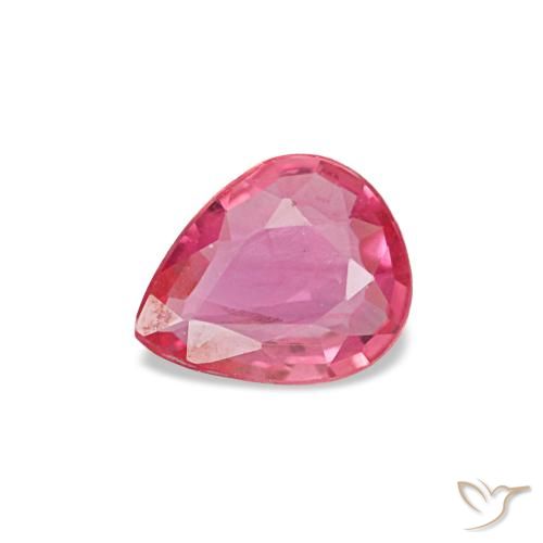 Safira rosa natural 0,28ct, formato de pêra, VS
