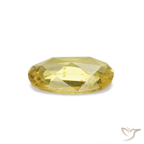 Safira amarelo natural 0,34ct, corte oval, VS