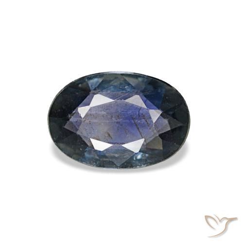 Safira azul natural 0,49ct, corte oval, VS