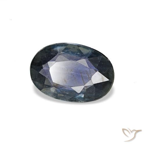 Safira azul natural 0,49ct, corte oval, VS