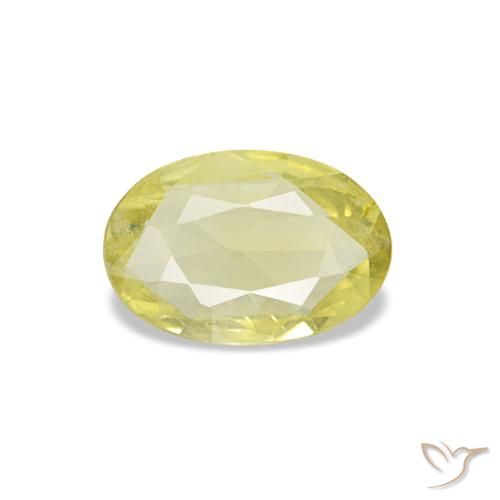Safira amarelo natural 0,28ct, corte oval, VVS-VS