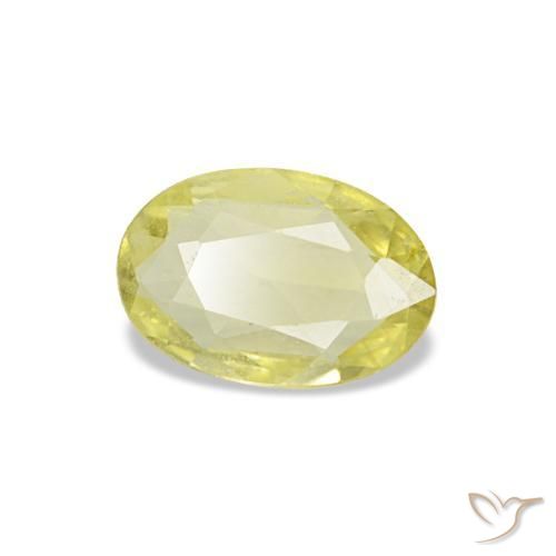 Safira amarelo natural 0,28ct, corte oval, VVS-VS