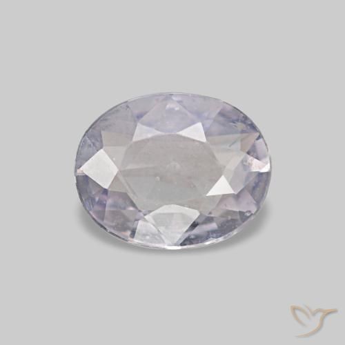 Safira cinza natural 0,44ct, corte oval, VVS-VS