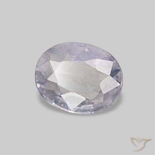 Safira cinza natural 0,44ct, corte oval, VVS-VS