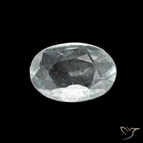 Safira cinza natural 0,37ct, corte oval, VVS-VS