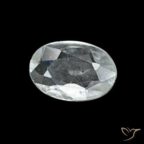 Safira cinza natural 0,37ct, corte oval, VVS-VS