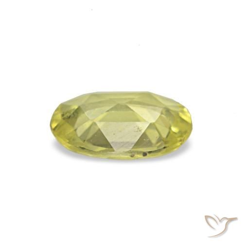 Safira amarelo natural 0,45ct, corte oval, VVS-VS
