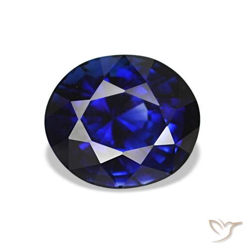 Safira azul natural 1,34ct, corte oval, VVS